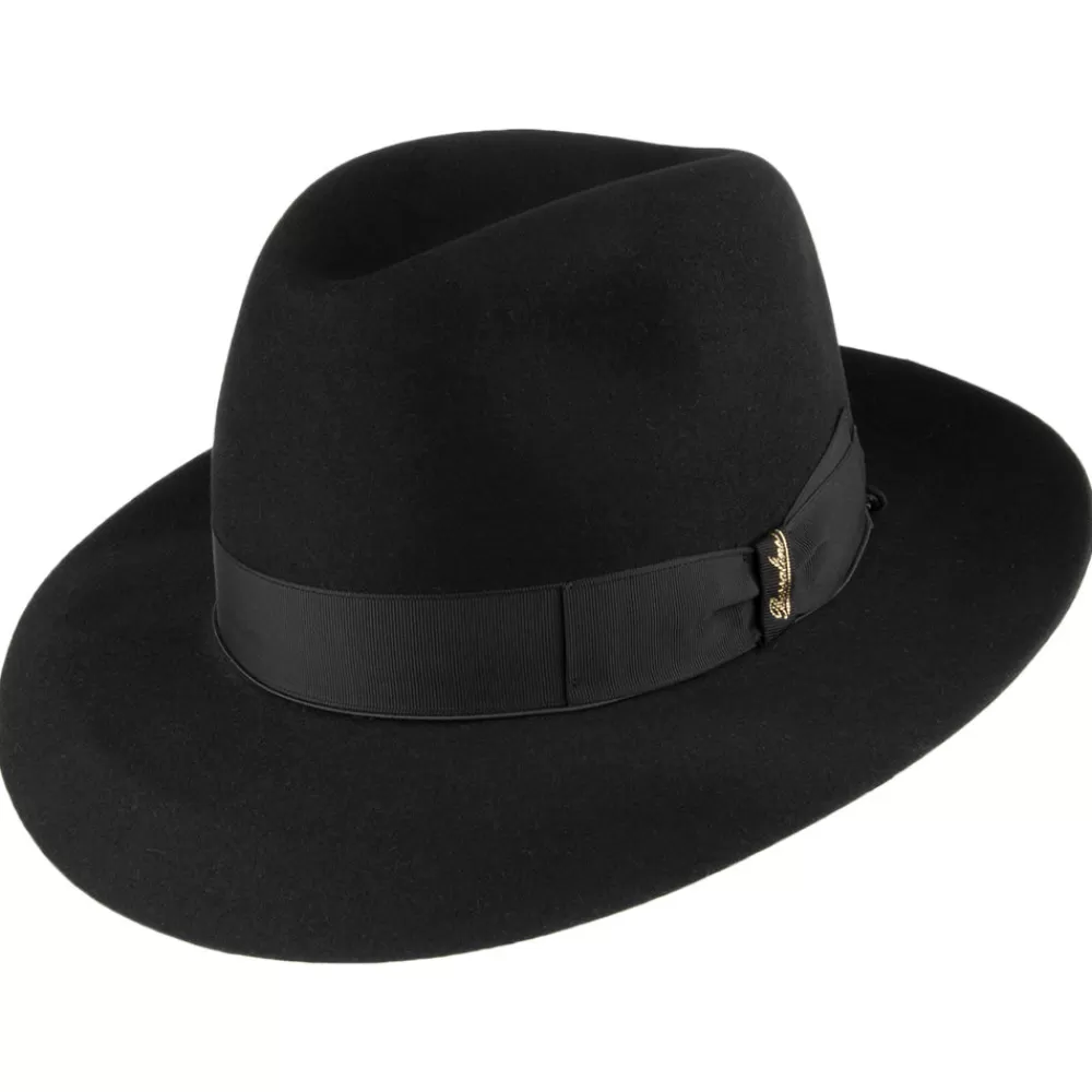 Chapeaux Trilby | Chapeaux Fedora^Borsalino Chapeau Fedora en Fourrure Feutrée Avalon noir