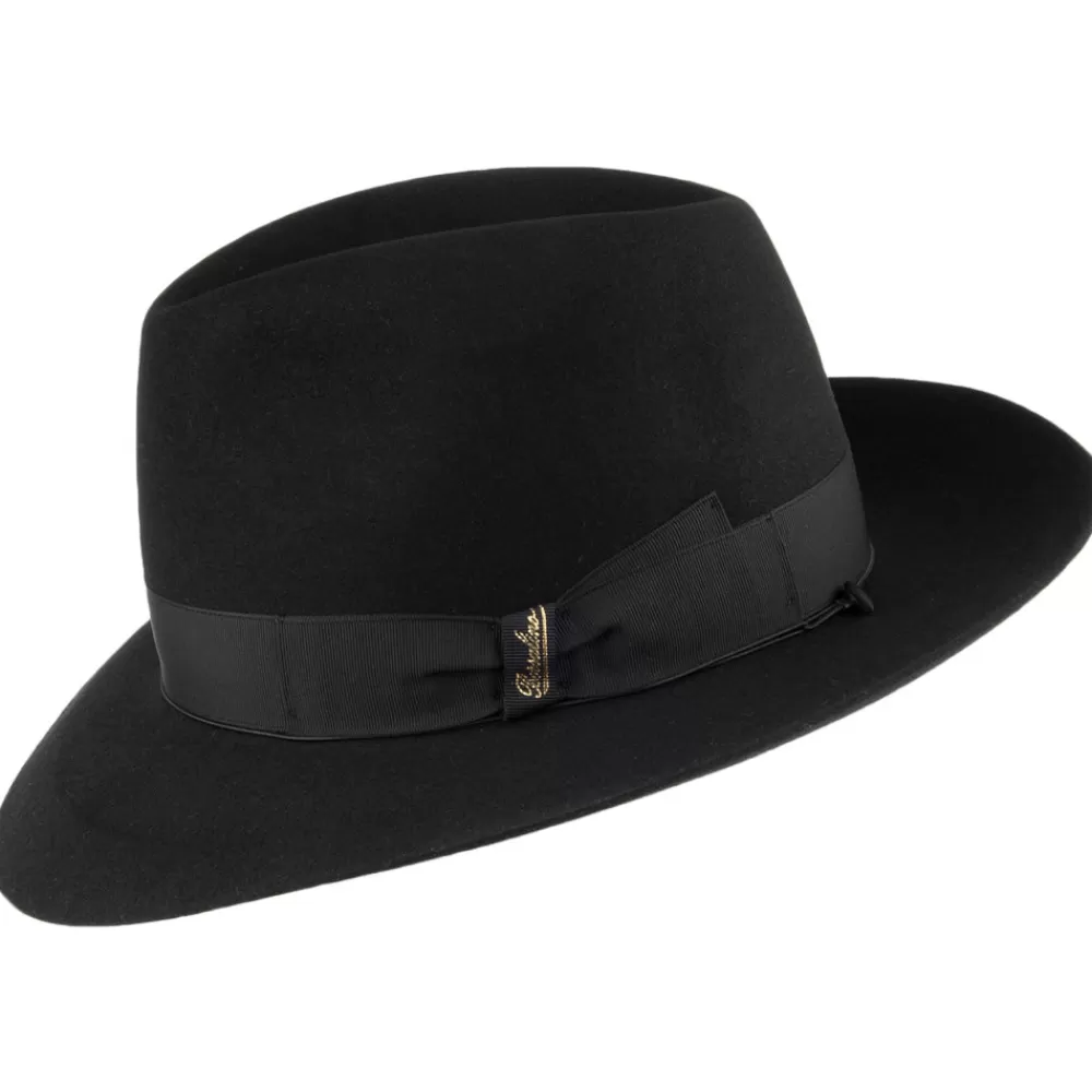 Chapeaux Trilby | Chapeaux Fedora^Borsalino Chapeau Fedora en Fourrure Feutrée Avalon noir