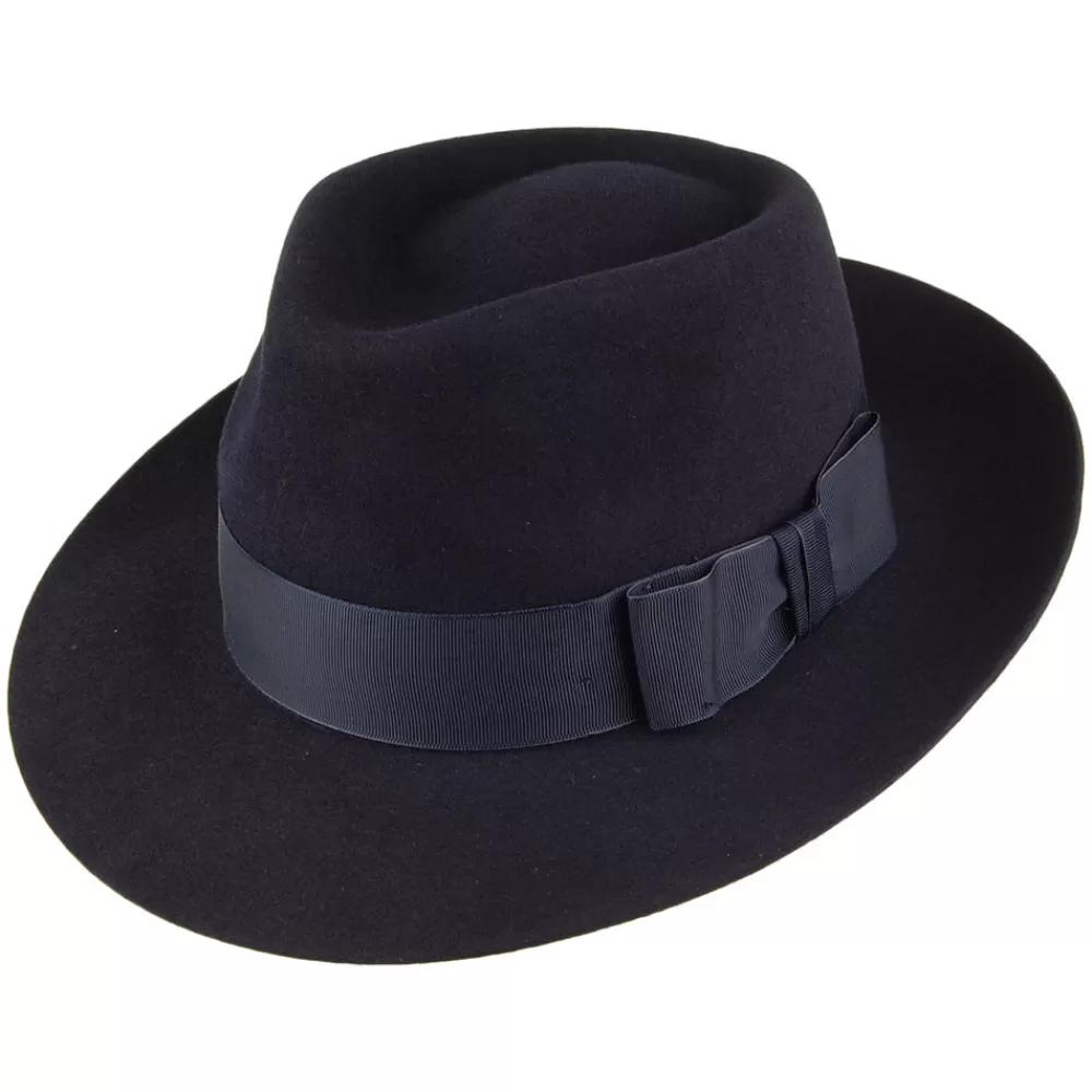 Chapeaux Trilby | Chapeaux Fedora^Christys Chapeau Fedora en Fourrure Feutrée Casablanca bleu marine