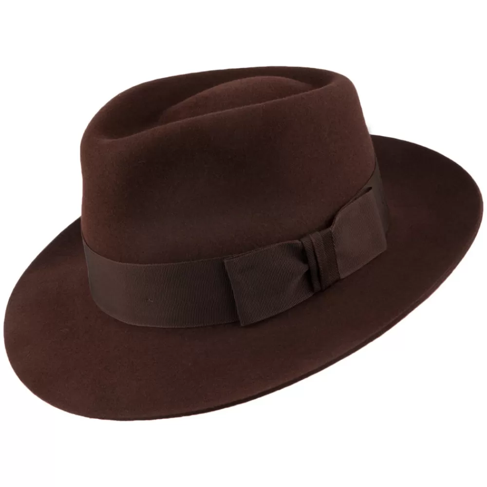 Chapeaux Trilby | Chapeaux Fedora^Christys Chapeau Fedora en Fourrure Feutrée Casablanca marron