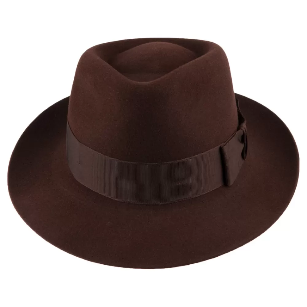 Chapeaux Trilby | Chapeaux Fedora^Christys Chapeau Fedora en Fourrure Feutrée Casablanca marron