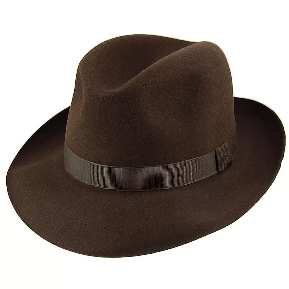Chapeaux Trilby | Chapeaux Fedora^Christys Chapeau Fedora en Fourrure Feutrée Foldaway marron