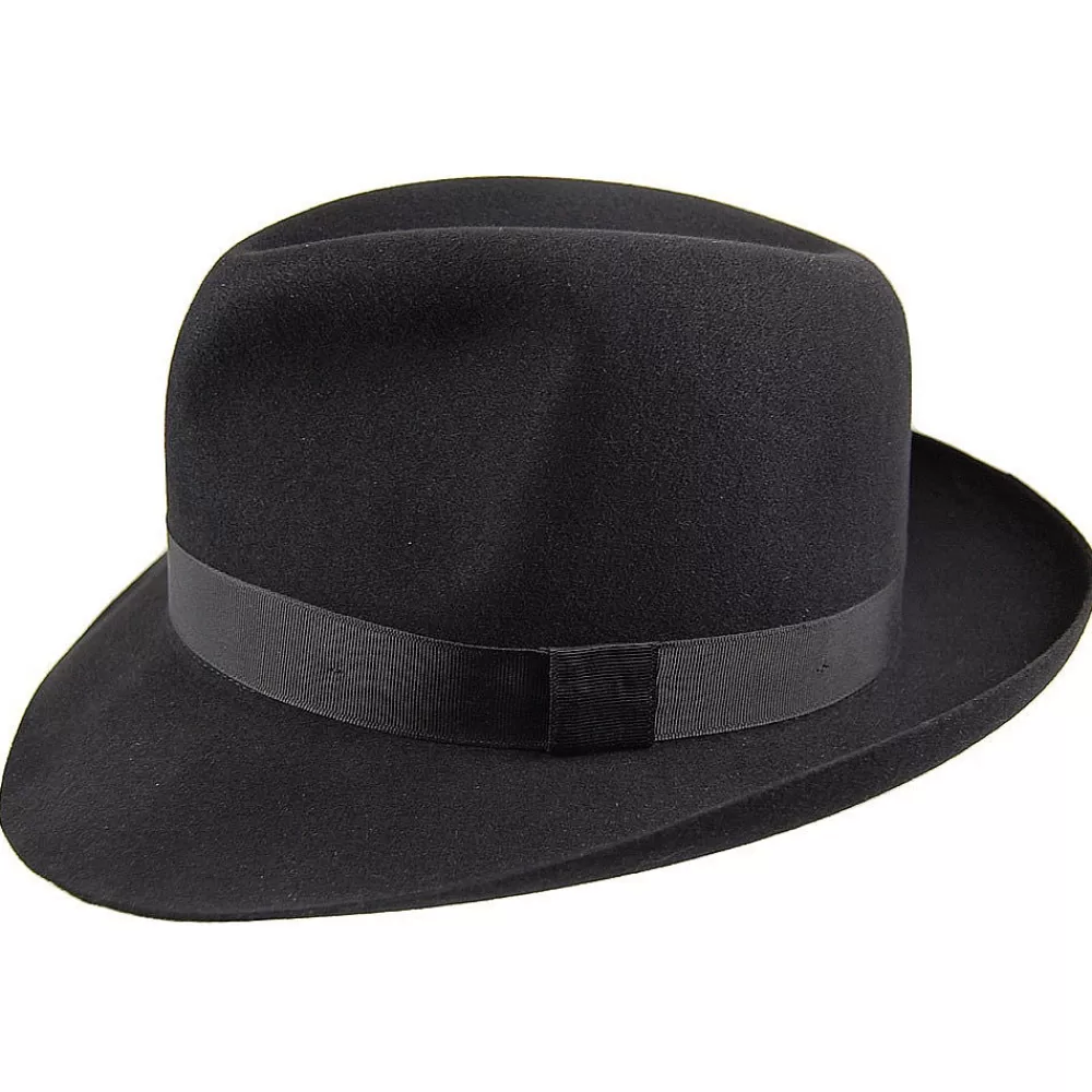 Chapeaux Trilby | Chapeaux Fedora^Christys Chapeau Fedora en Fourrure Feutrée Foldaway noir