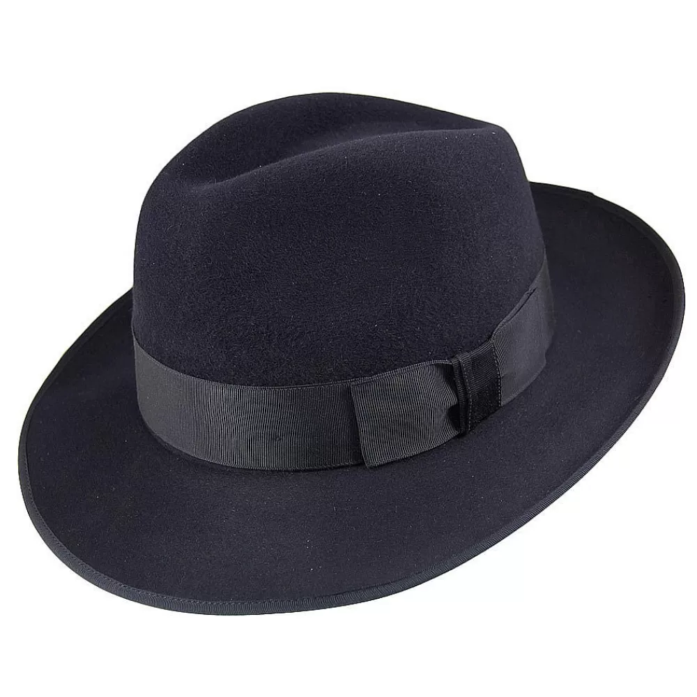 Chapeaux Trilby | Chapeaux Fedora^Christys Chapeau Fedora en Fourrure Feutrée Gangster bleu marine