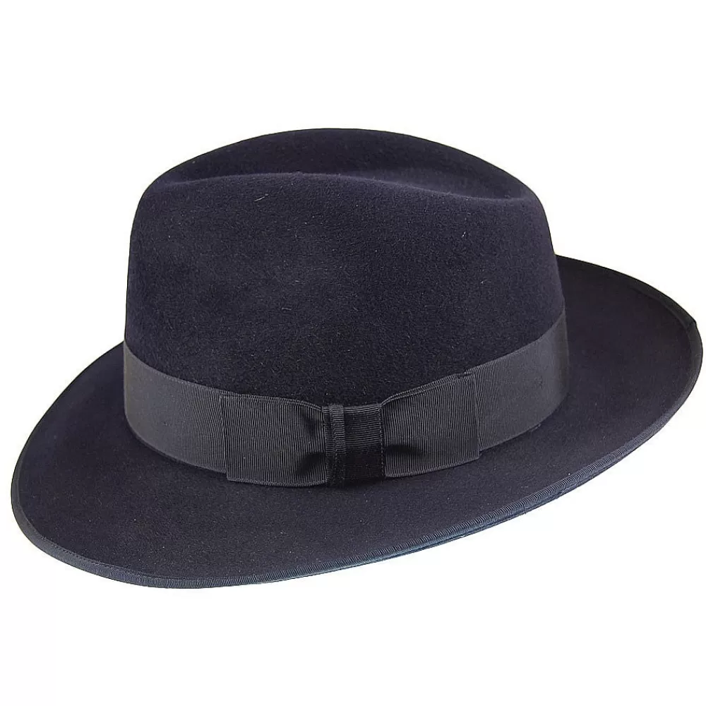 Chapeaux Trilby | Chapeaux Fedora^Christys Chapeau Fedora en Fourrure Feutrée Gangster bleu marine