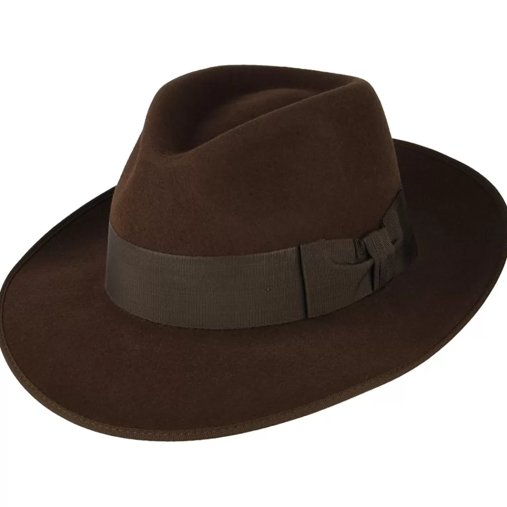 Chapeaux Trilby | Chapeaux Fedora^Christys Chapeau Fedora en Fourrure Feutrée Gangster marron