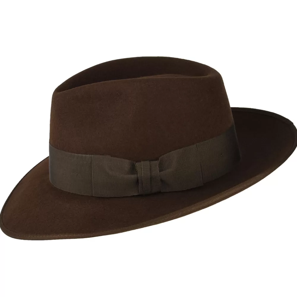 Chapeaux Trilby | Chapeaux Fedora^Christys Chapeau Fedora en Fourrure Feutrée Gangster marron