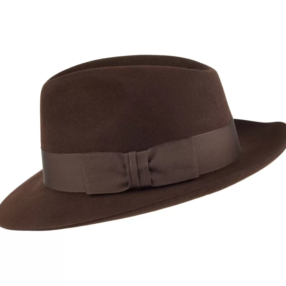 Chapeaux Trilby | Chapeaux Fedora^Christys Chapeau Fedora en Fourrure Feutrée Knightsbridge marron