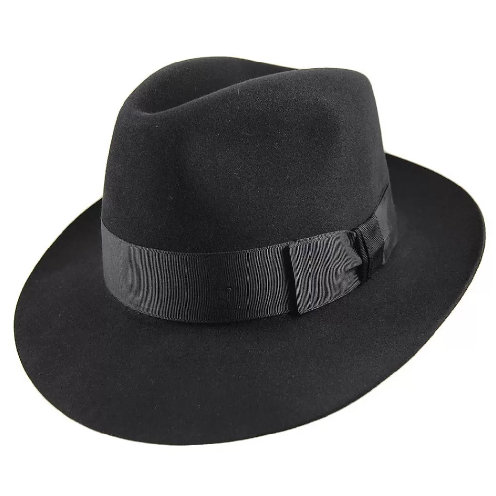 Chapeaux Trilby | Chapeaux Fedora^Christys Chapeau Fedora en Fourrure Feutrée Knightsbridge noir