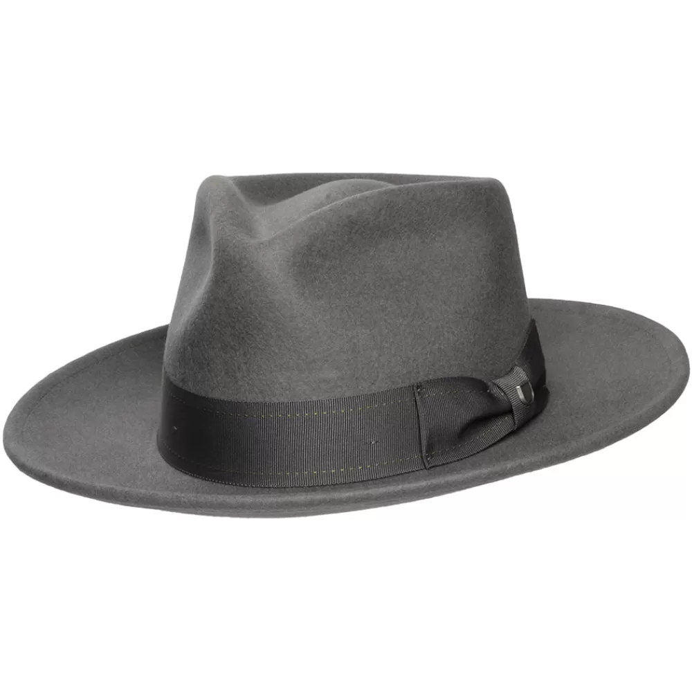 Chapeaux Trilby | Chapeaux Fedora^Brixton Chapeau Fedora en Laine Feutrée Convertabrim Swindle gris