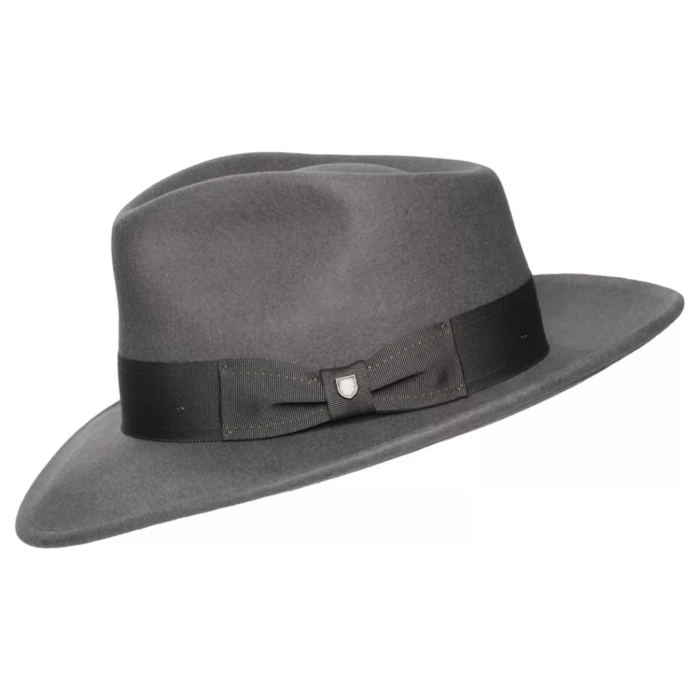 Chapeaux Trilby | Chapeaux Fedora^Brixton Chapeau Fedora en Laine Feutrée Convertabrim Swindle gris