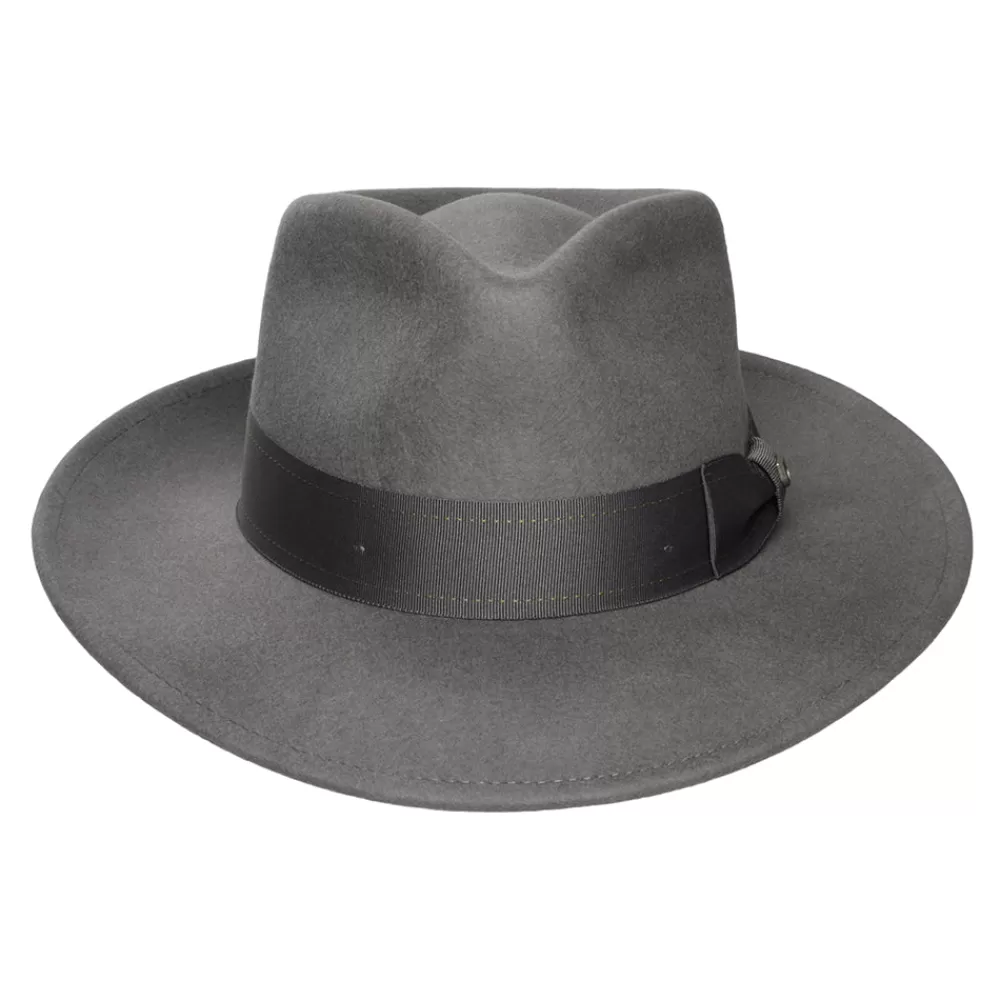 Chapeaux Trilby | Chapeaux Fedora^Brixton Chapeau Fedora en Laine Feutrée Convertabrim Swindle gris