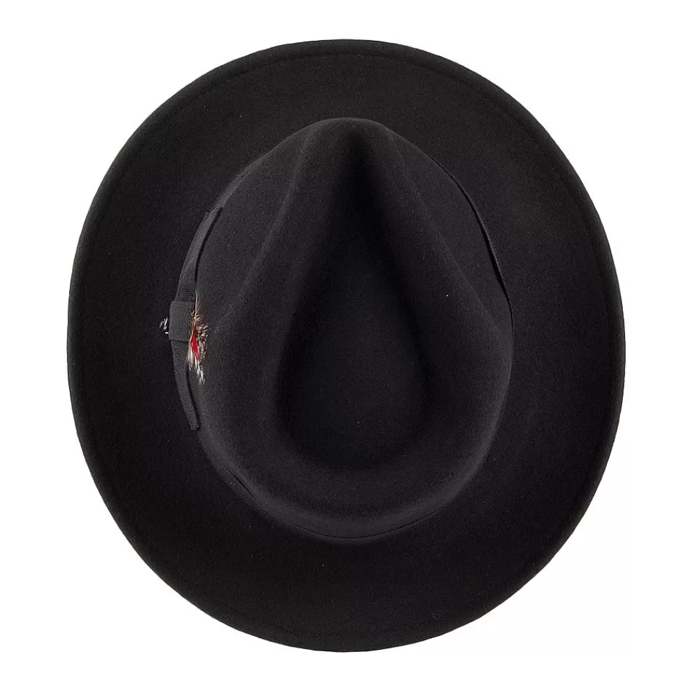 Chapeaux Trilby | Chapeaux Fedora^Jaxon & James Chapeau Fedora en Laine Feutrée Déformable C-Crown noir JAXON & JAMES