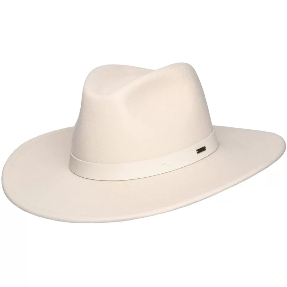 Chapeaux Trilby | Chapeaux Fedora^Brixton Chapeau Fedora en Laine Feutrée Harper crème