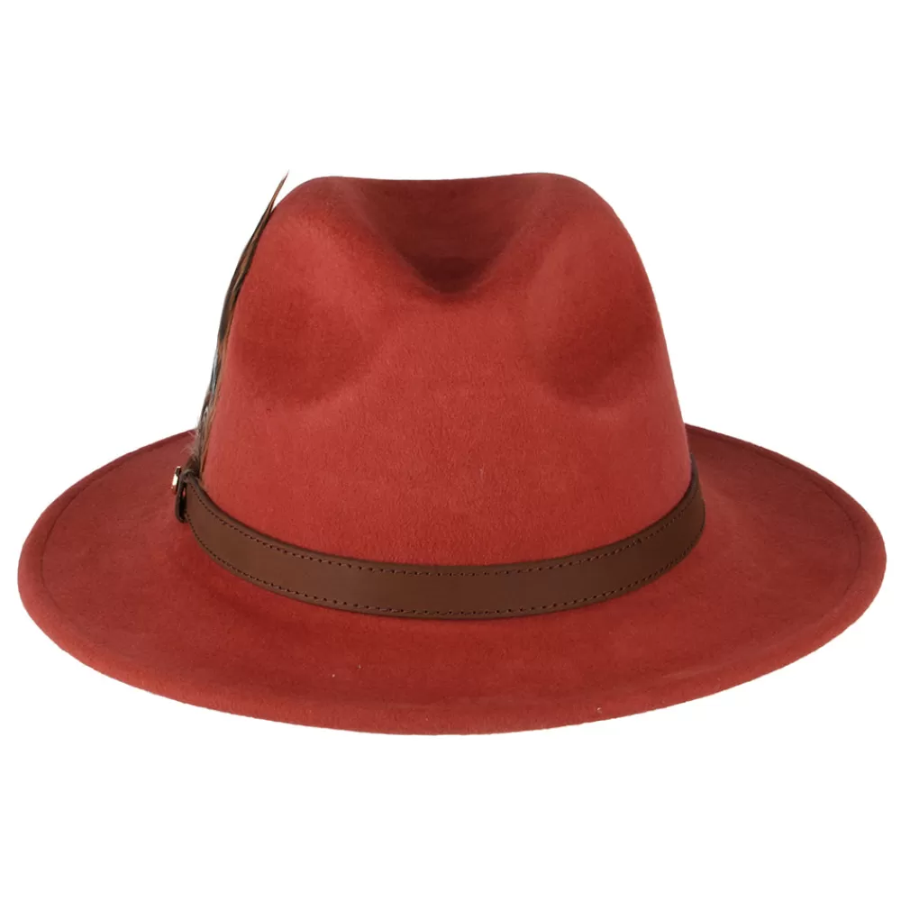Chapeaux Trilby | Chapeaux Fedora^Failsworth Chapeau Fedora en Laine Feutrée Hydrofuge gingembre