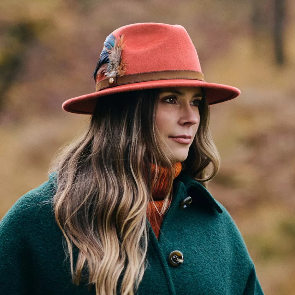 Chapeaux Trilby | Chapeaux Fedora^Failsworth Chapeau Fedora en Laine Feutrée Hydrofuge gingembre