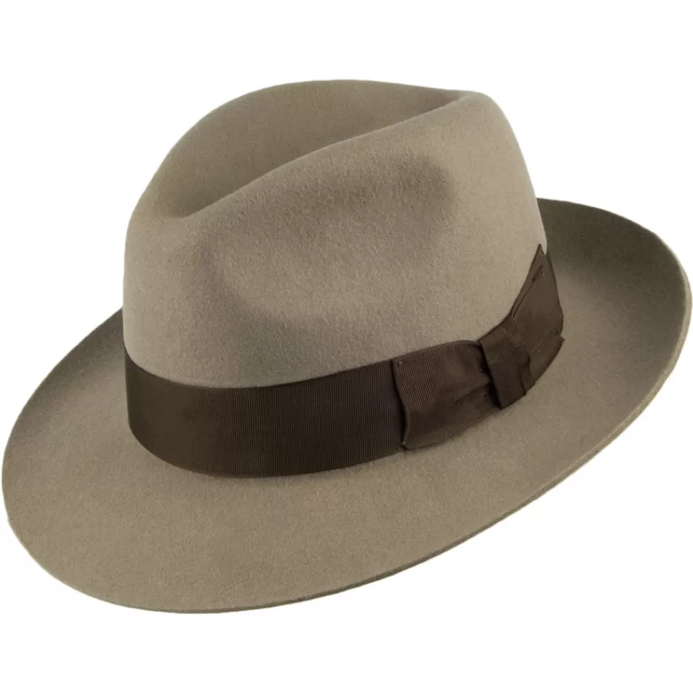Chapeaux Trilby | Chapeaux Fedora^Denton Chapeau Fedora en Laine Feutrée Mayfair beige