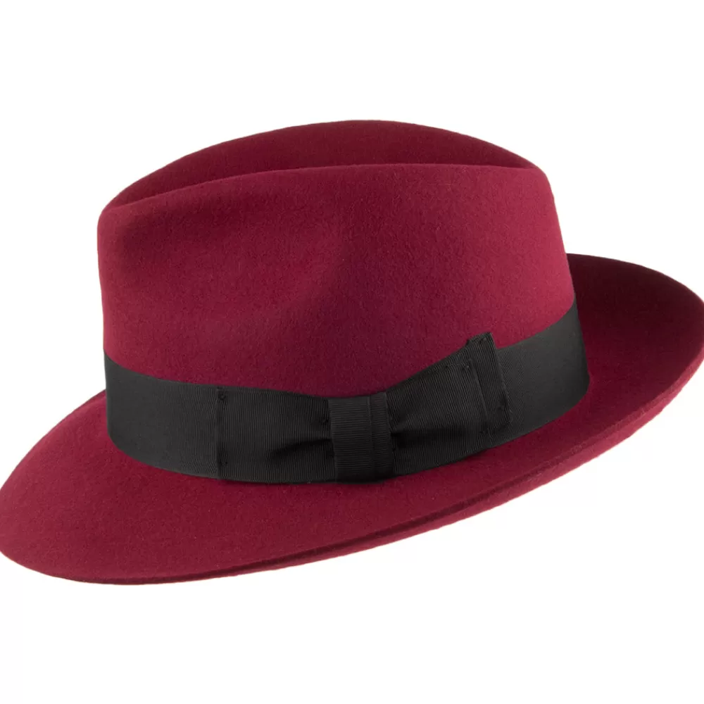 Chapeaux Trilby | Chapeaux Fedora^Denton Chapeau Fedora en Laine Feutrée Mayfair bordeaux