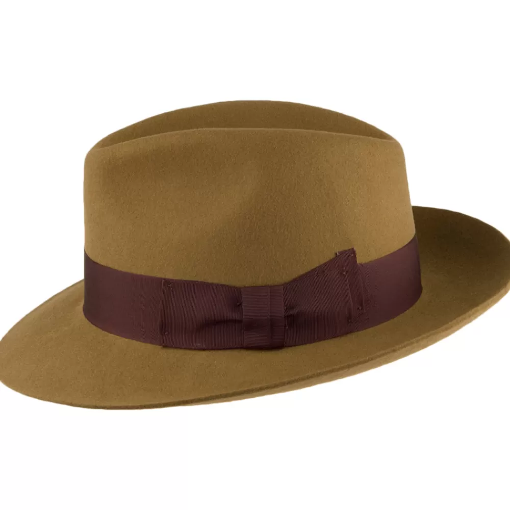 Chapeaux Trilby | Chapeaux Fedora^Denton Chapeau Fedora en Laine Feutrée Mayfair moutarde