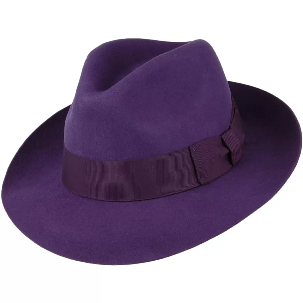 Chapeaux Trilby | Chapeaux Fedora^Denton Chapeau Fedora en Laine Feutrée Mayfair violet