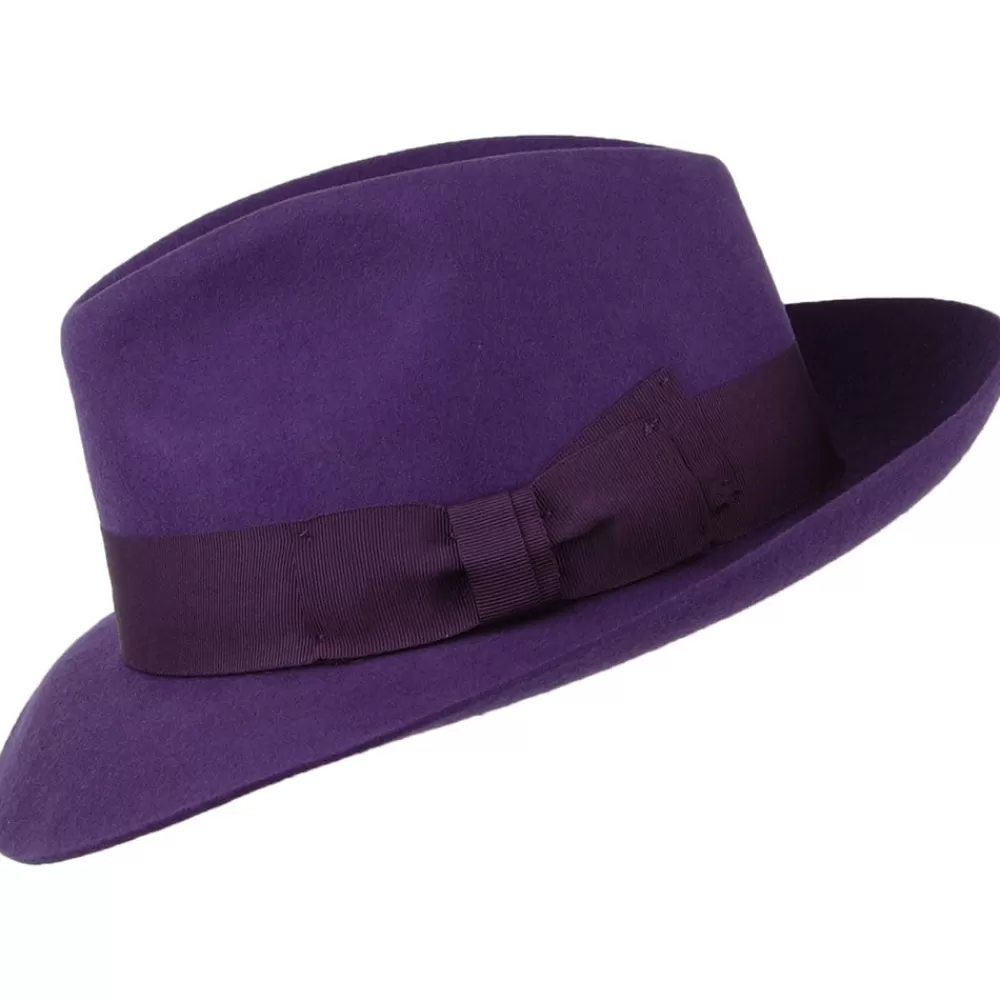 Chapeaux Trilby | Chapeaux Fedora^Denton Chapeau Fedora en Laine Feutrée Mayfair violet