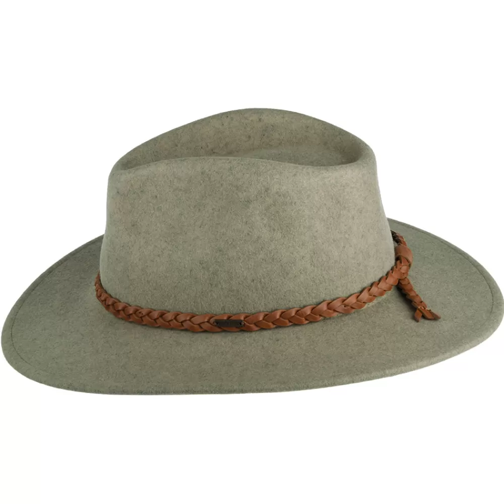 Chapeaux Trilby | Chapeaux Fedora^Brixton Chapeau Fedora en Laine Feutrée Messer Western naturel chiné