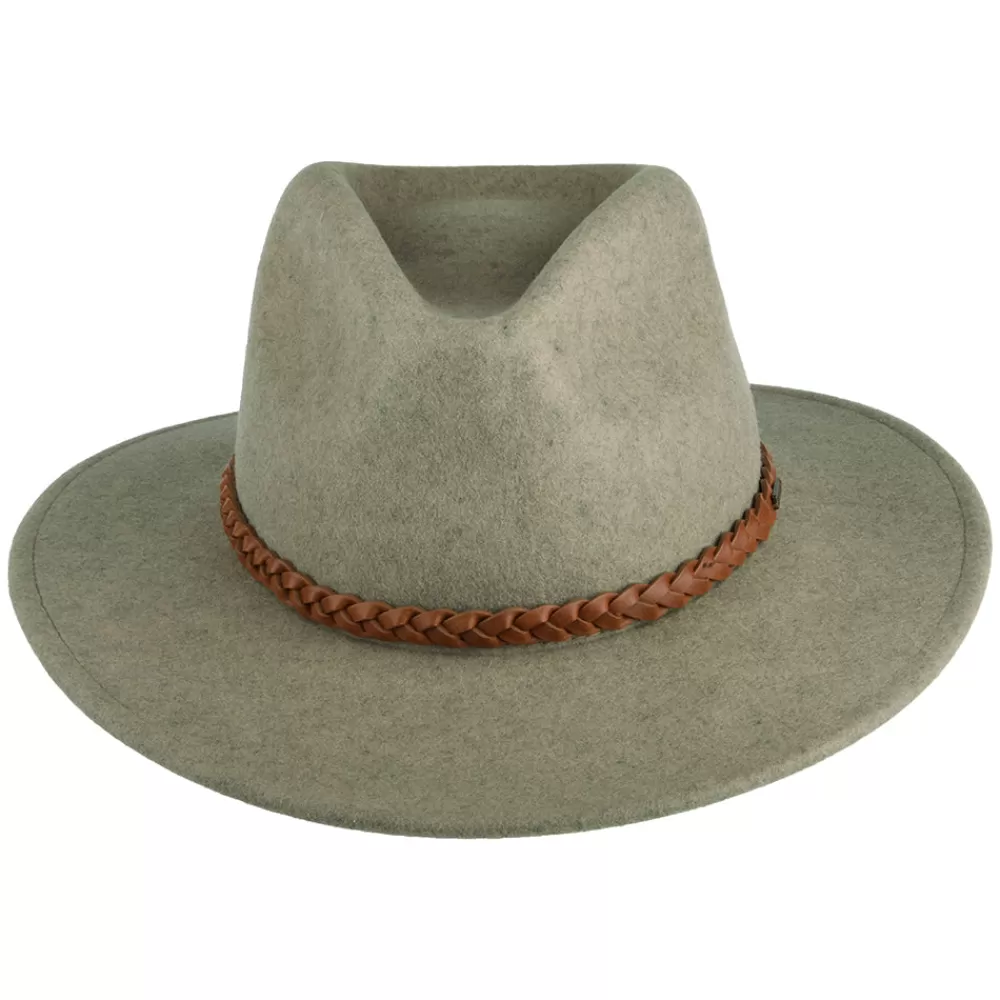 Chapeaux Trilby | Chapeaux Fedora^Brixton Chapeau Fedora en Laine Feutrée Messer Western naturel chiné
