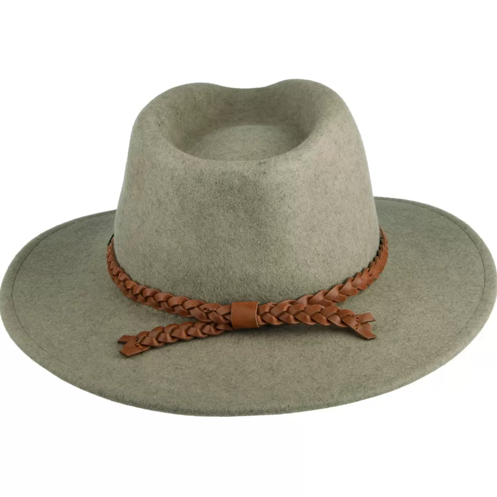 Chapeaux Trilby | Chapeaux Fedora^Brixton Chapeau Fedora en Laine Feutrée Messer Western naturel chiné