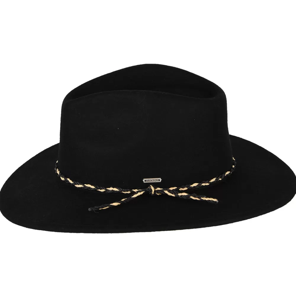 Chapeaux Trilby | Chapeaux Fedora^Brixton Chapeau Fedora en Laine Feutrée Messer Western noir