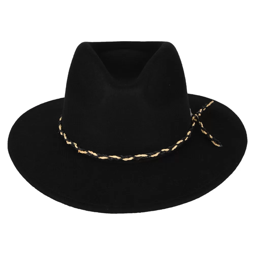 Chapeaux Trilby | Chapeaux Fedora^Brixton Chapeau Fedora en Laine Feutrée Messer Western noir