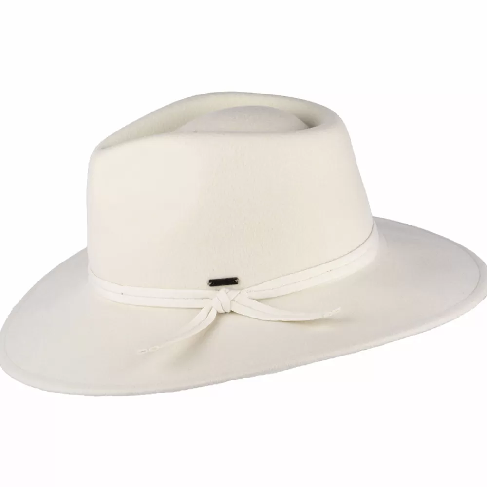 Chapeaux Trilby | Chapeaux Fedora^Brixton Chapeau Fedora en Laine Feutrée Pliable Joanna blanc cassé