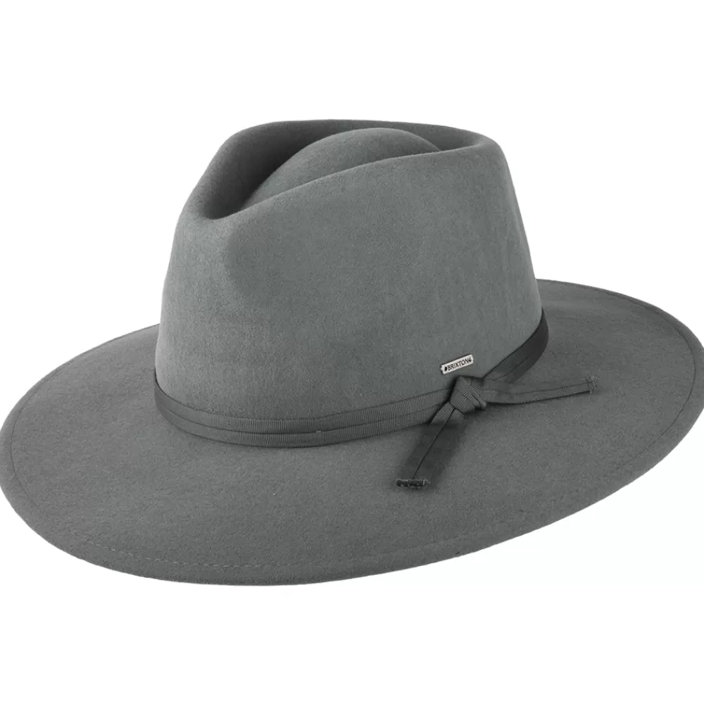 Chapeaux Trilby | Chapeaux Fedora^Brixton Chapeau Fedora en Laine Feutrée Pliable Joanna gris foncé