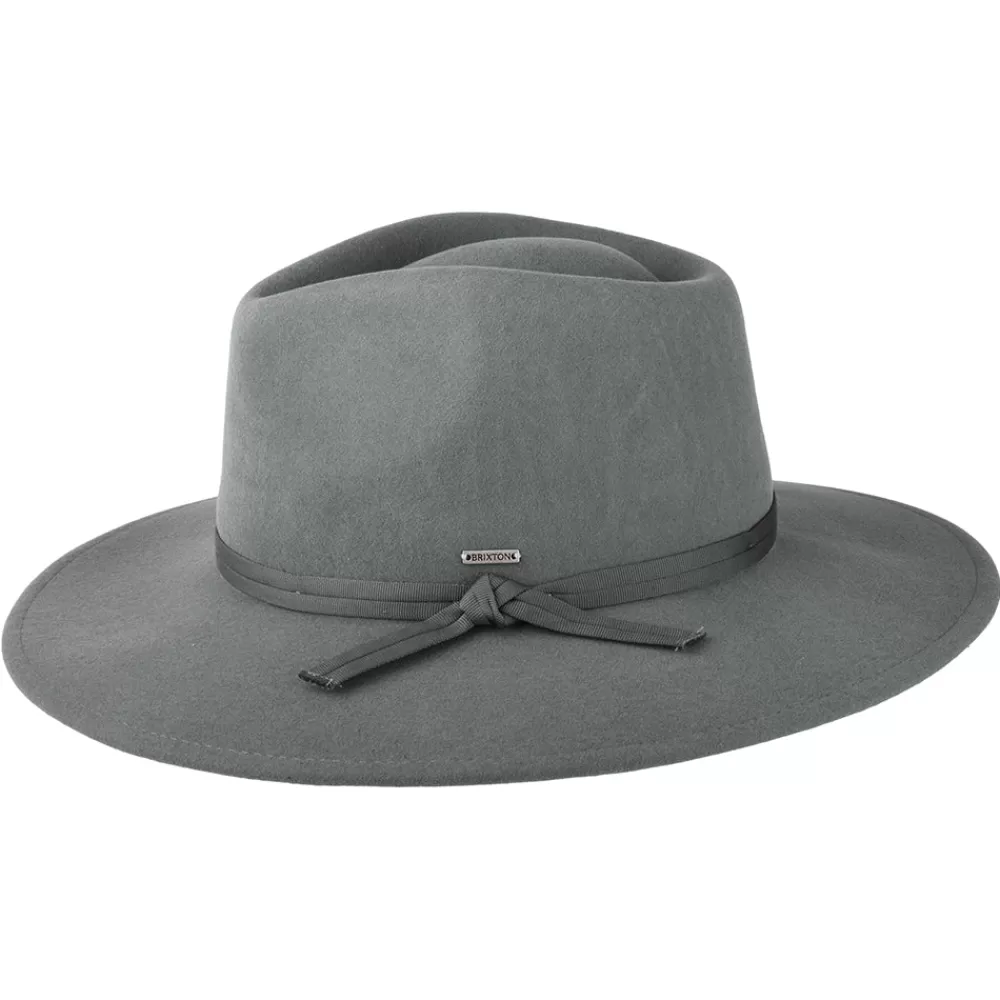 Chapeaux Trilby | Chapeaux Fedora^Brixton Chapeau Fedora en Laine Feutrée Pliable Joanna gris foncé