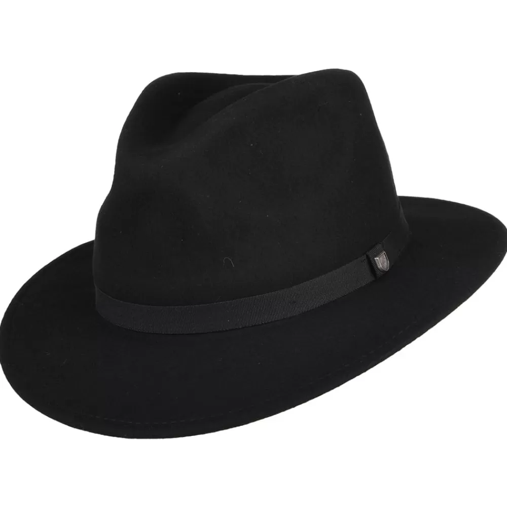Chapeaux Trilby | Chapeaux Fedora^Brixton Chapeau Fedora en Laine Feutrée Pliable Messer noir