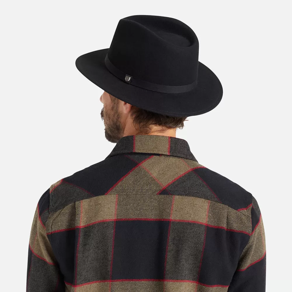 Chapeaux Trilby | Chapeaux Fedora^Brixton Chapeau Fedora en Laine Feutrée Pliable Messer noir