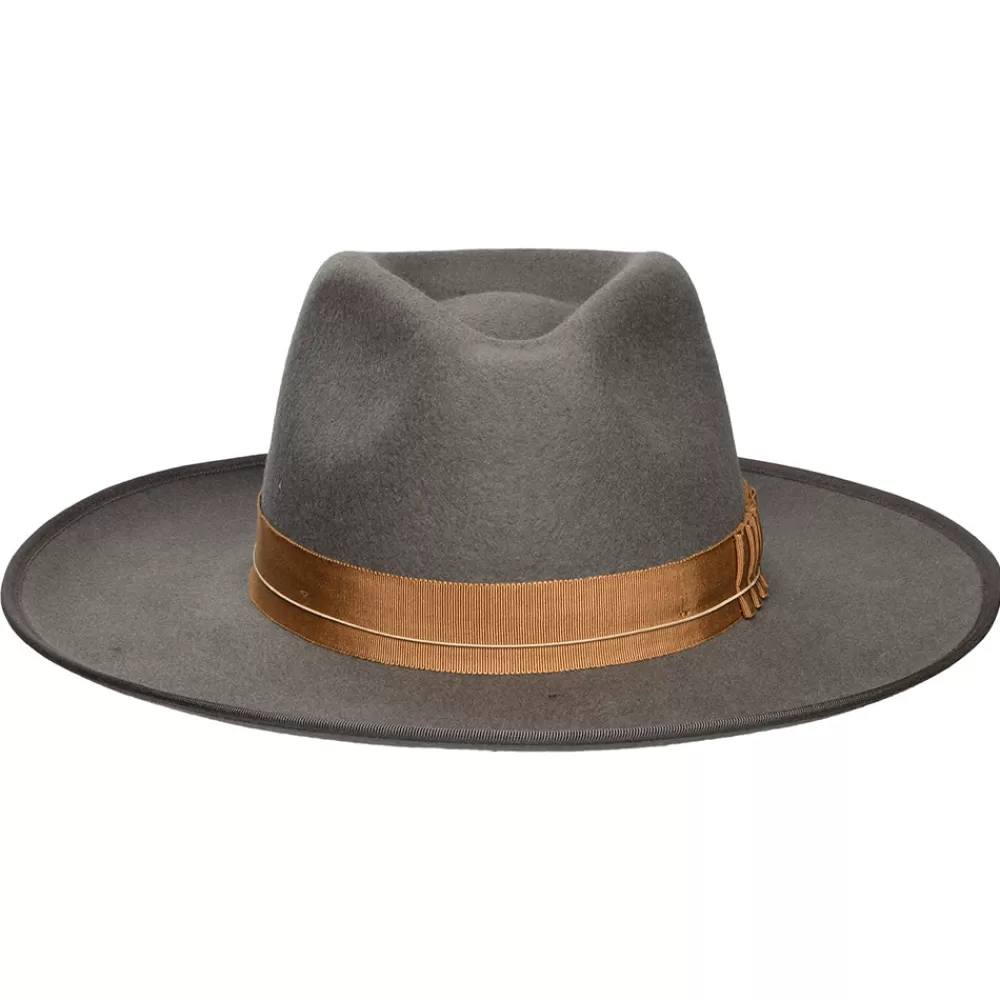 Chapeaux Trilby | Chapeaux Fedora^Brixton Chapeau Fedora en Laine Feutrée Reno gris foncé