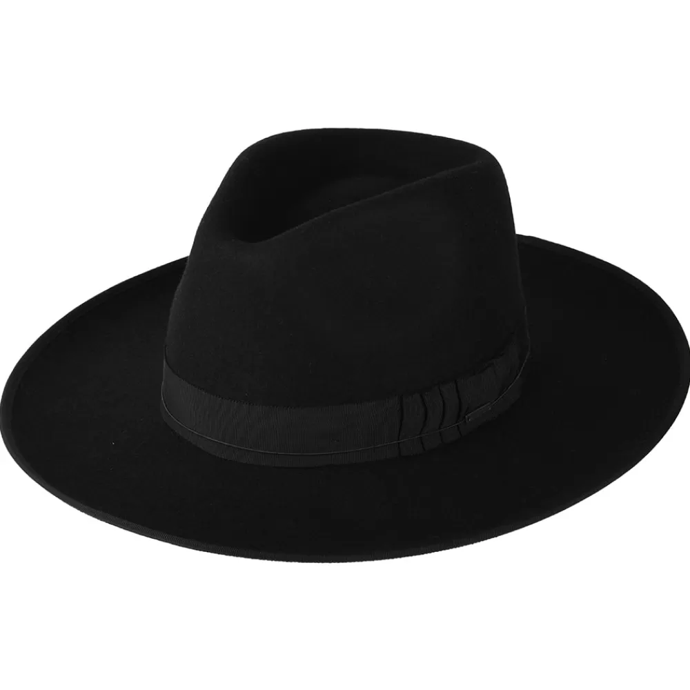 Chapeaux Trilby | Chapeaux Fedora^Brixton Chapeau Fedora en Laine Feutrée Reno noir
