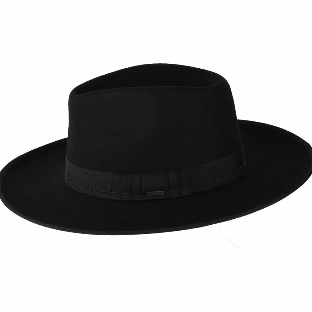 Chapeaux Trilby | Chapeaux Fedora^Brixton Chapeau Fedora en Laine Feutrée Reno noir