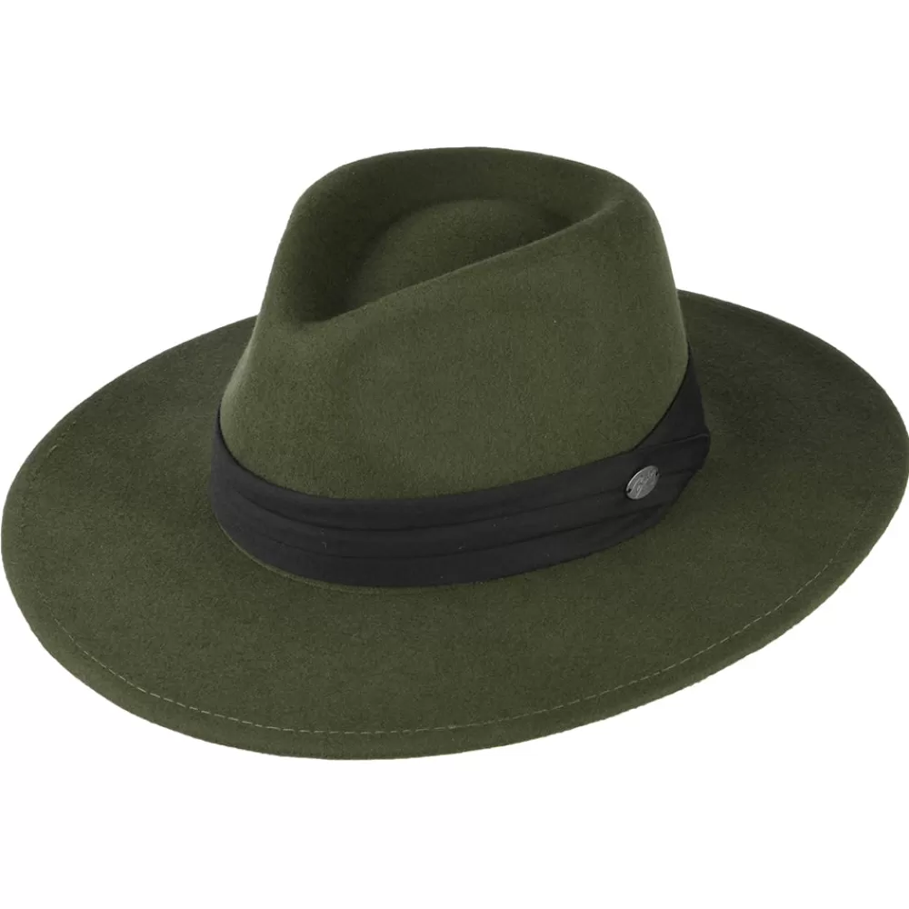 Chapeaux Trilby | Chapeaux Fedora^Bailey Chapeau Fedora en Laine Feutrée Thaler olive