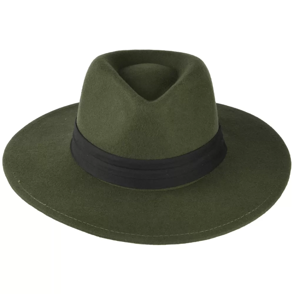 Chapeaux Trilby | Chapeaux Fedora^Bailey Chapeau Fedora en Laine Feutrée Thaler olive
