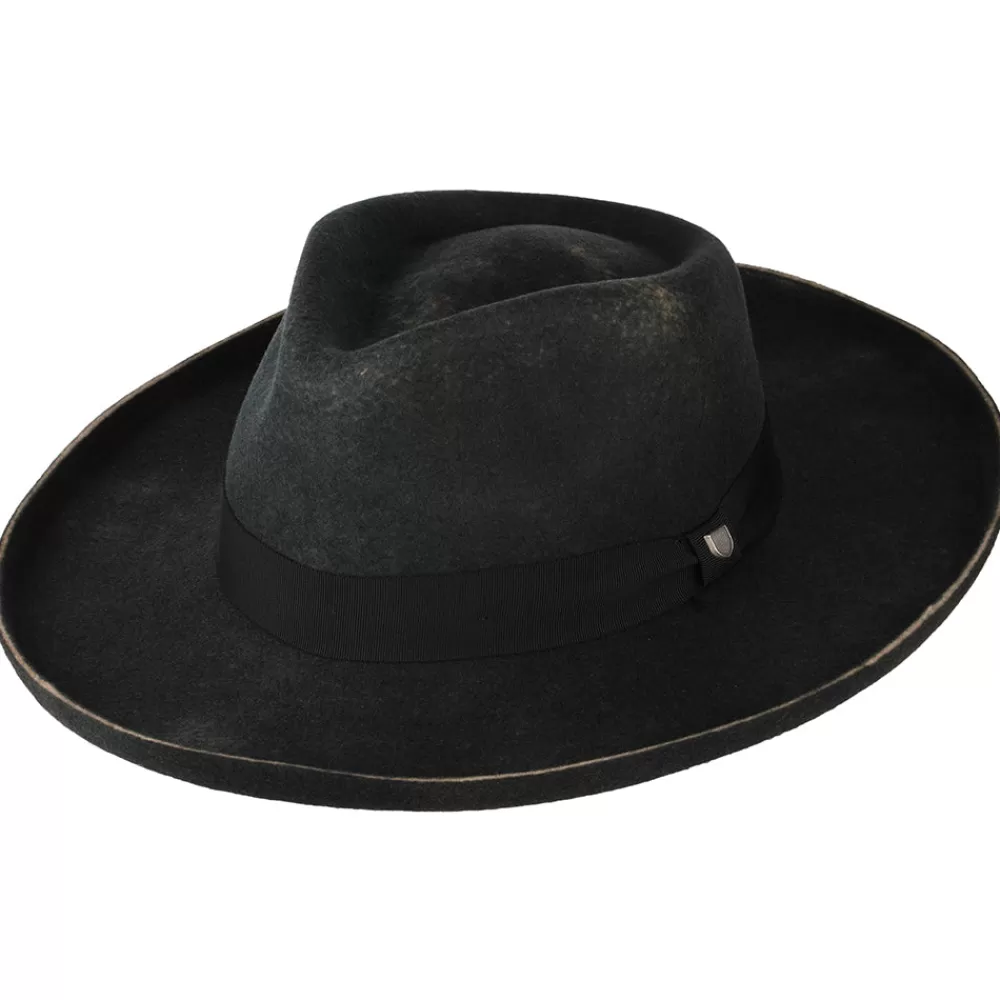 Chapeaux Trilby | Chapeaux Fedora^Brixton Chapeau Fedora en Laine Feutrée Victoria noir délavé