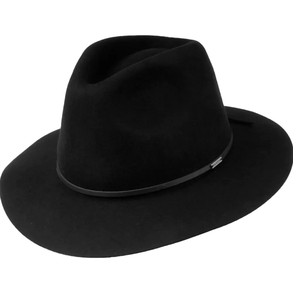 Chapeaux Trilby | Chapeaux Fedora^Brixton Chapeau Fedora en Laine Feutrée Wesley noir