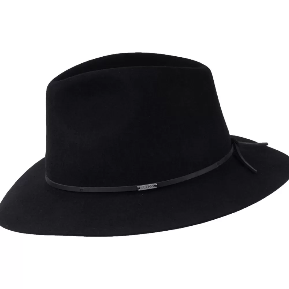 Chapeaux Trilby | Chapeaux Fedora^Brixton Chapeau Fedora en Laine Feutrée Wesley noir