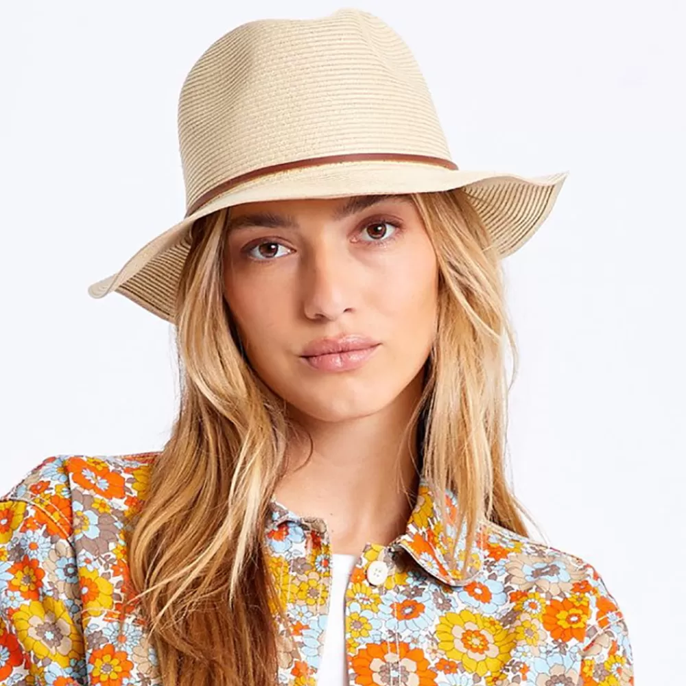 Chapeaux Trilby | Chapeaux Fedora^Brixton Chapeau Fedora en Paille Pliable Wesley beige sable