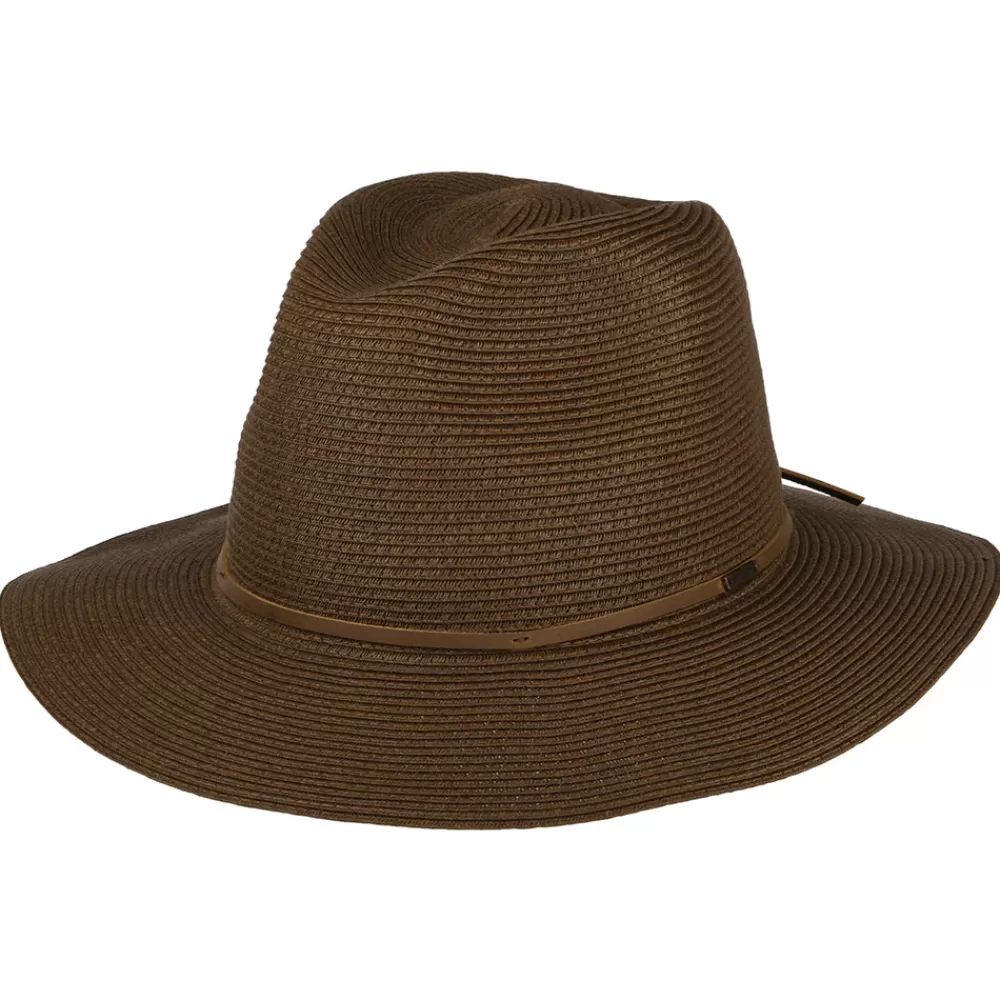 Chapeaux Trilby | Chapeaux Fedora^Brixton Chapeau Fedora en Paille Pliable Wesley marron