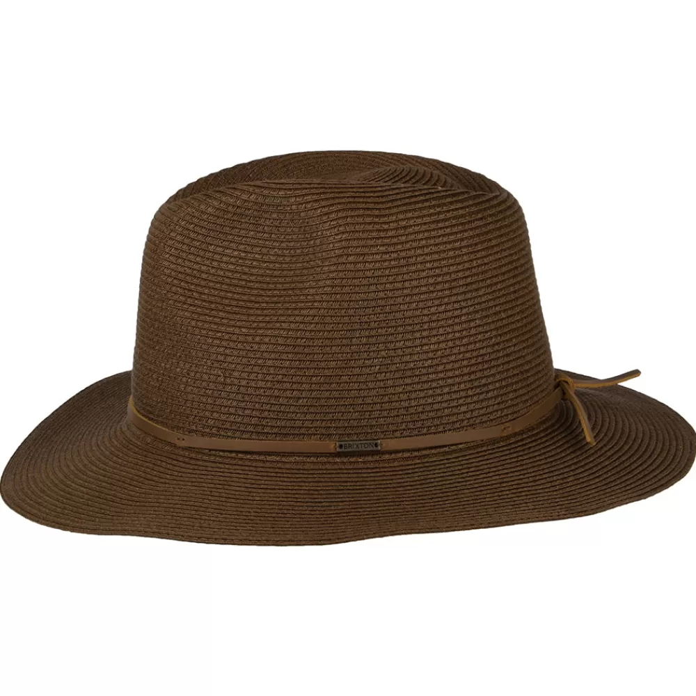Chapeaux Trilby | Chapeaux Fedora^Brixton Chapeau Fedora en Paille Pliable Wesley marron