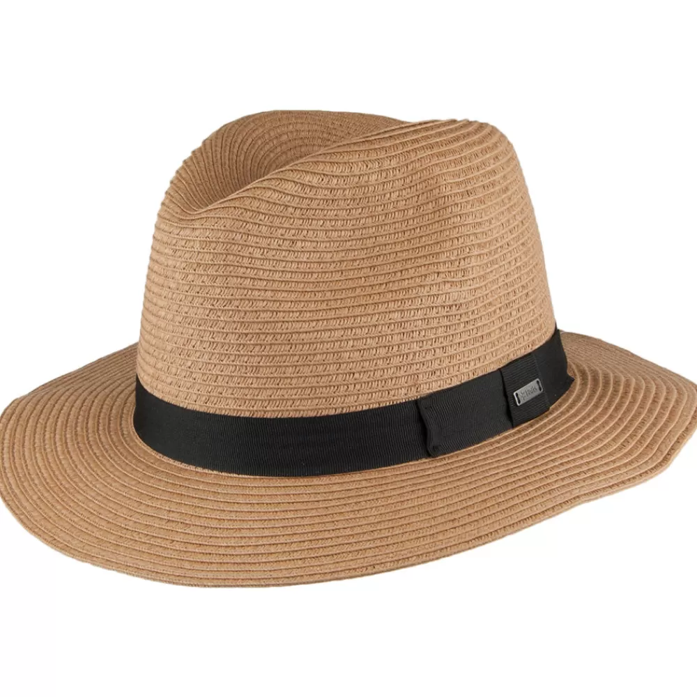 Chapeaux Trilby | Chapeaux Fedora^Barts Chapeau Fedora en Paille Toyo Aveloz marron clair