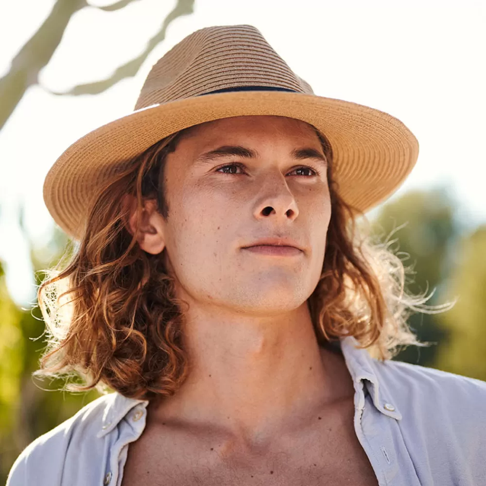 Chapeaux Trilby | Chapeaux Fedora^Barts Chapeau Fedora en Paille Toyo Aveloz marron clair