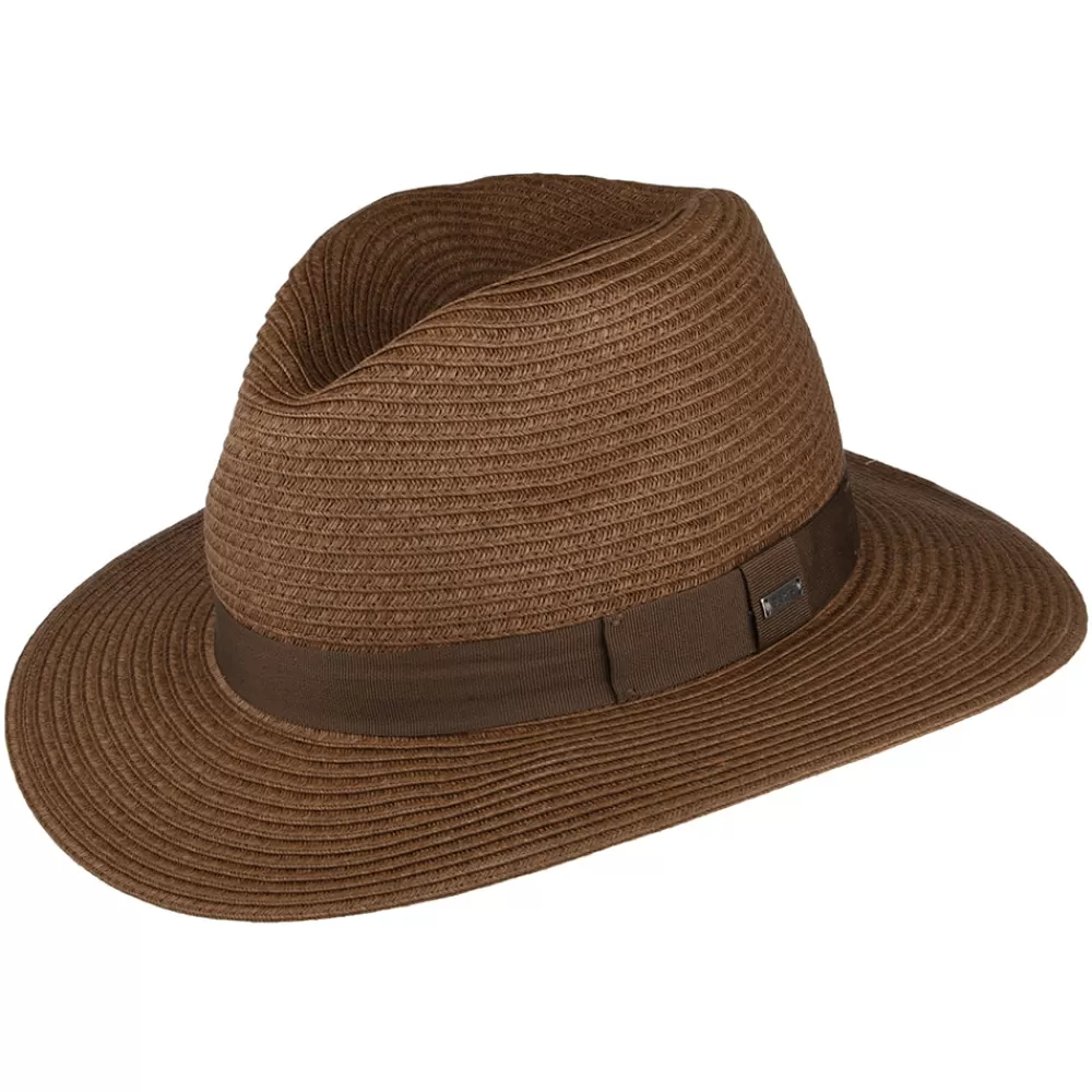 Chapeaux Trilby | Chapeaux Fedora^Barts Chapeau Fedora en Paille Toyo Aveloz marron foncé