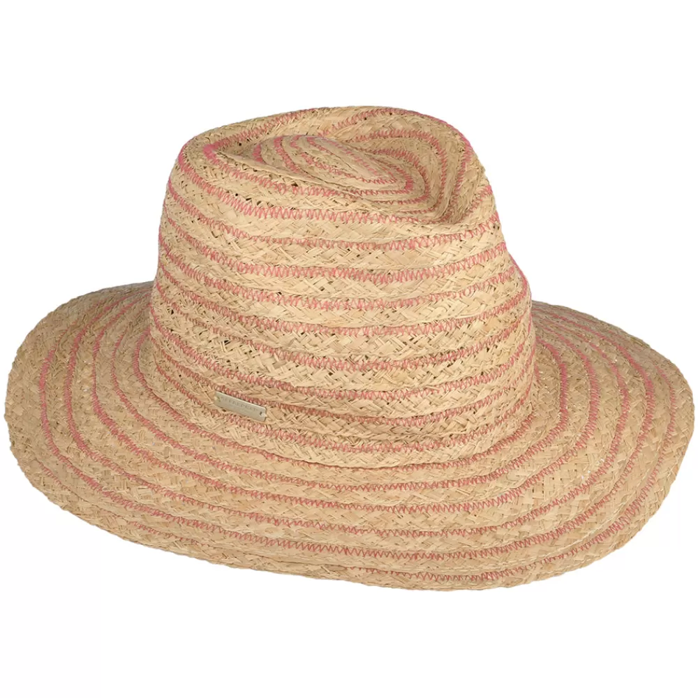 Chapeaux Trilby | Chapeaux Fedora^Seeberger Chapeau Fedora en Raphia Déformable naturel-rose